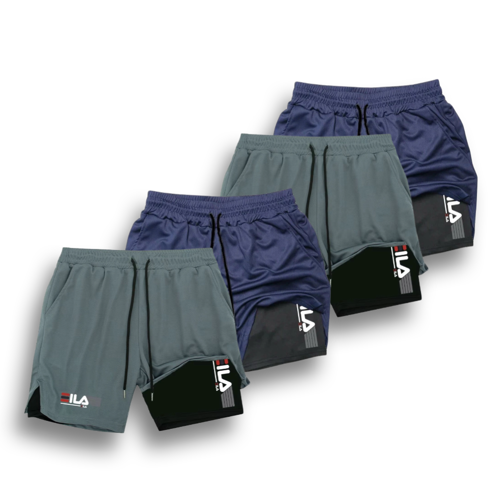 KIT 4 SHORTS DE COMPRESSÃO 2 EM 1 PROFIT  [PAGUE 02 LEVE 04]