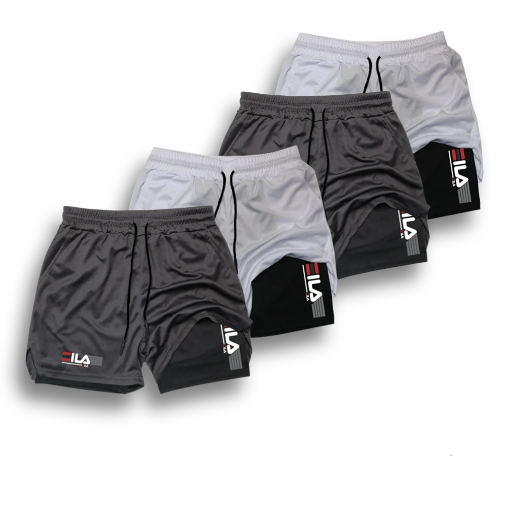 KIT 4 SHORTS DE COMPRESSÃO 2 EM 1 PROFIT  [PAGUE 02 LEVE 04]