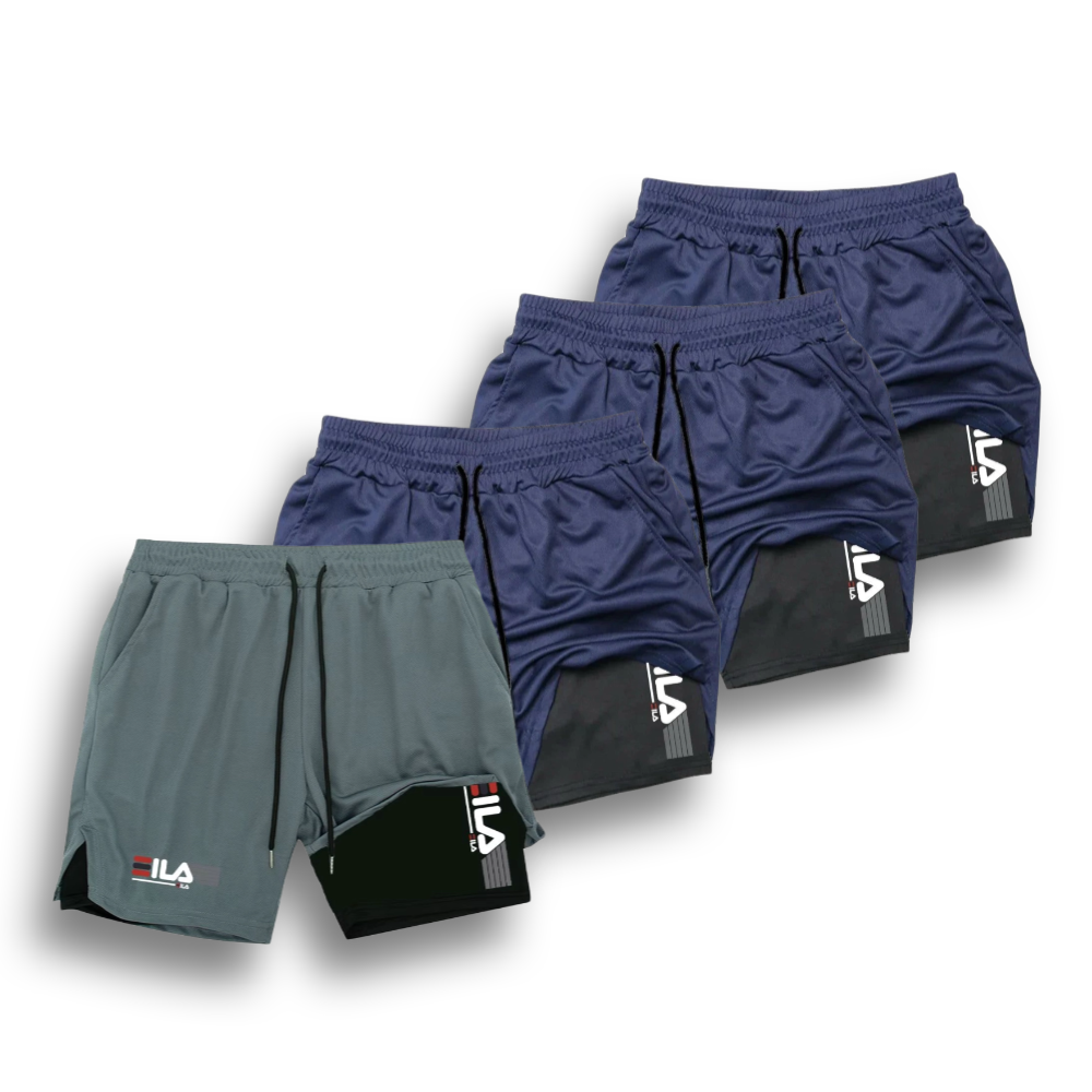 KIT 4 SHORTS DE COMPRESSÃO 2 EM 1 PROFIT  [PAGUE 02 LEVE 04]