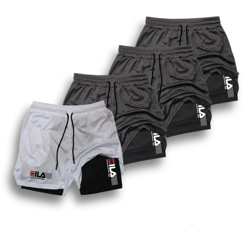 KIT 4 SHORTS DE COMPRESSÃO 2 EM 1 PROFIT  [PAGUE 02 LEVE 04]