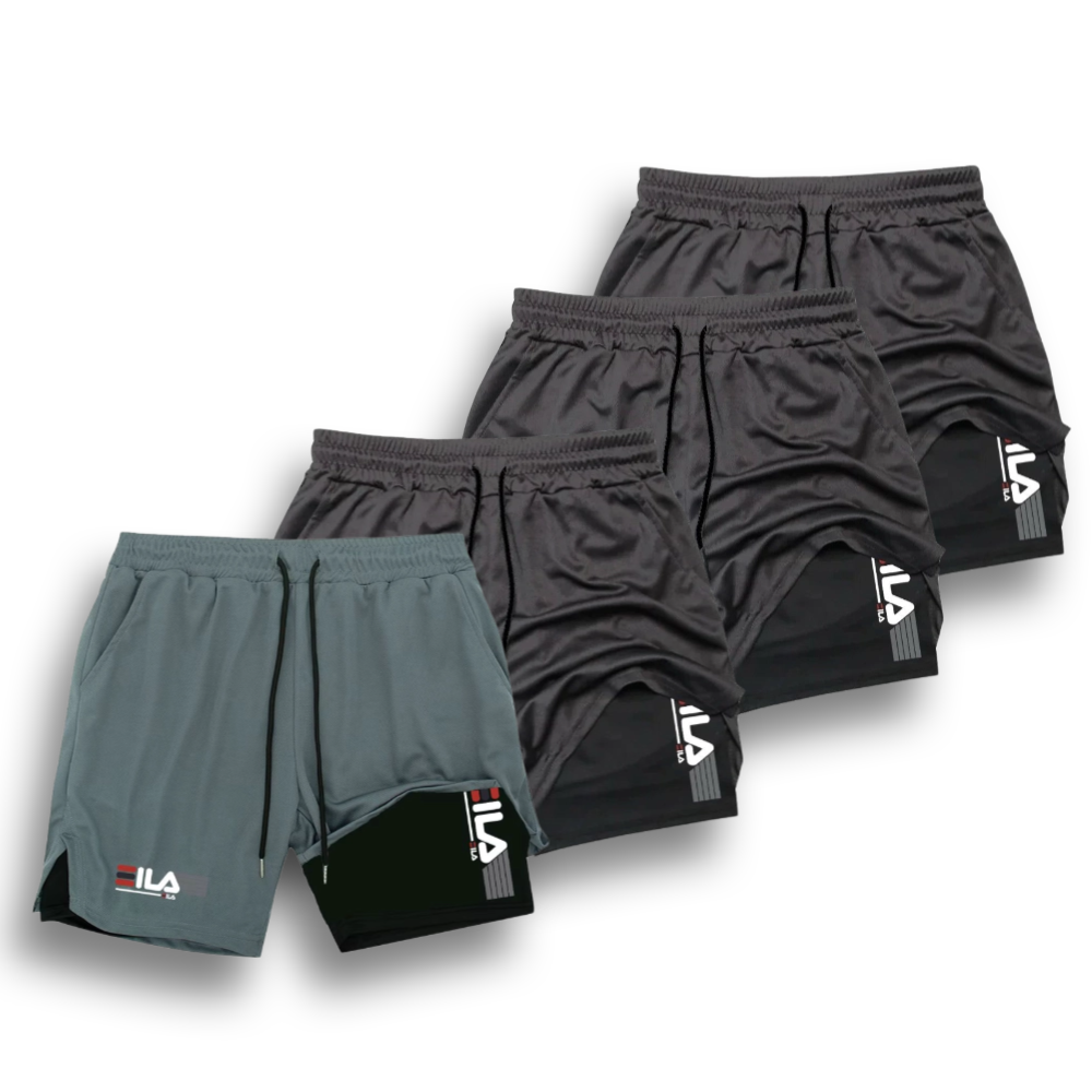 KIT 4 SHORTS DE COMPRESSÃO 2 EM 1 PROFIT  [PAGUE 02 LEVE 04]