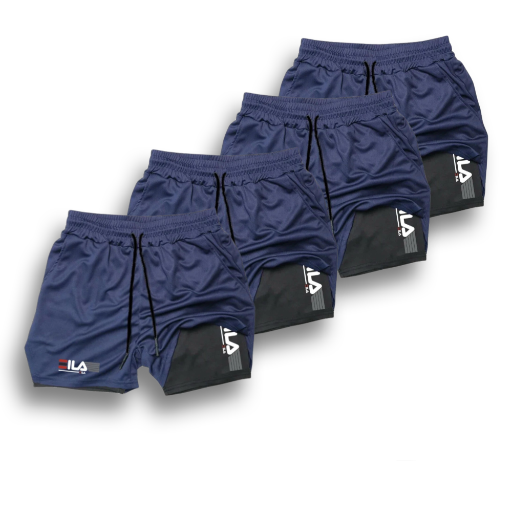 KIT 4 SHORTS DE COMPRESSÃO 2 EM 1 PROFIT  [PAGUE 02 LEVE 04]