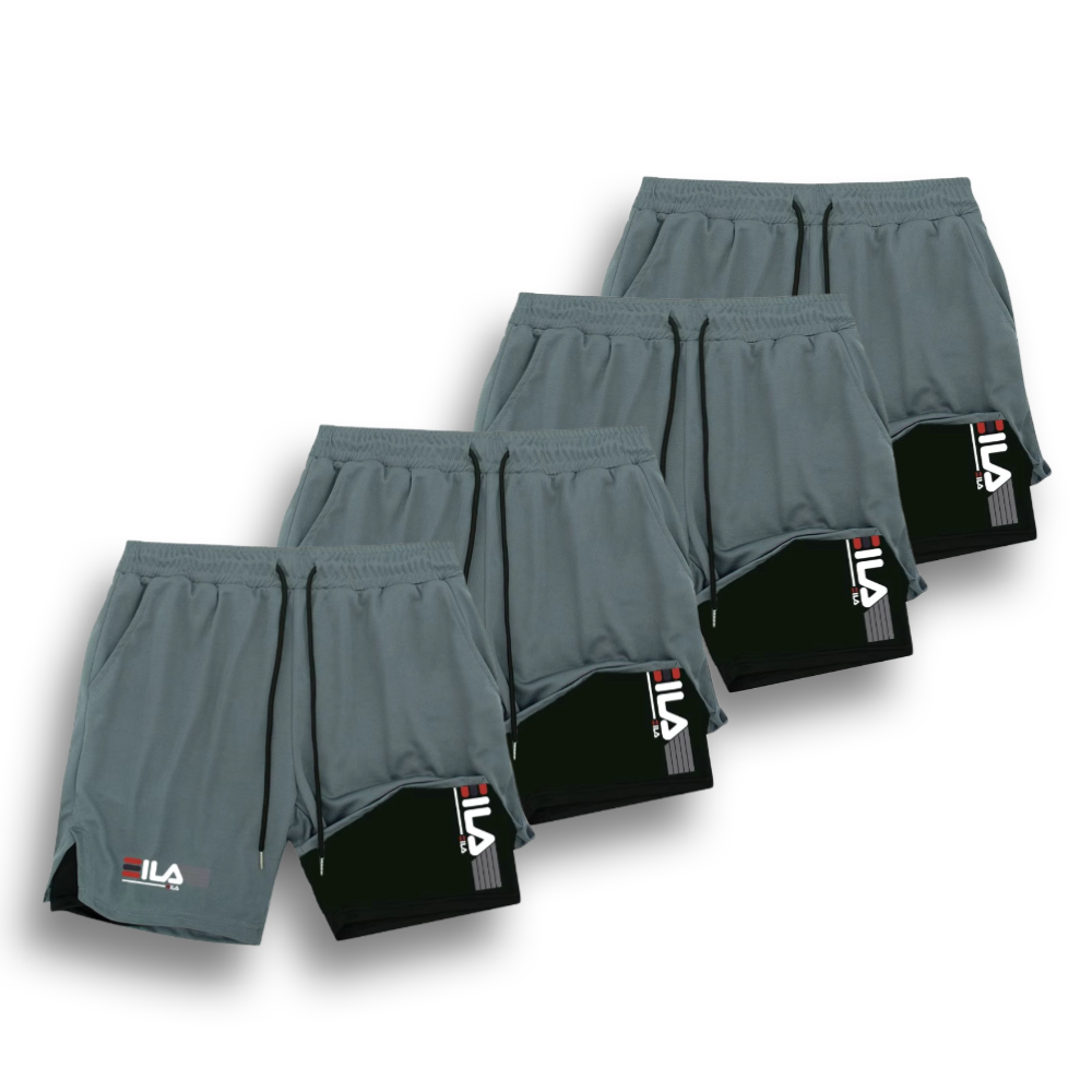 KIT 4 SHORTS DE COMPRESSÃO 2 EM 1 PROFIT  [PAGUE 02 LEVE 04]