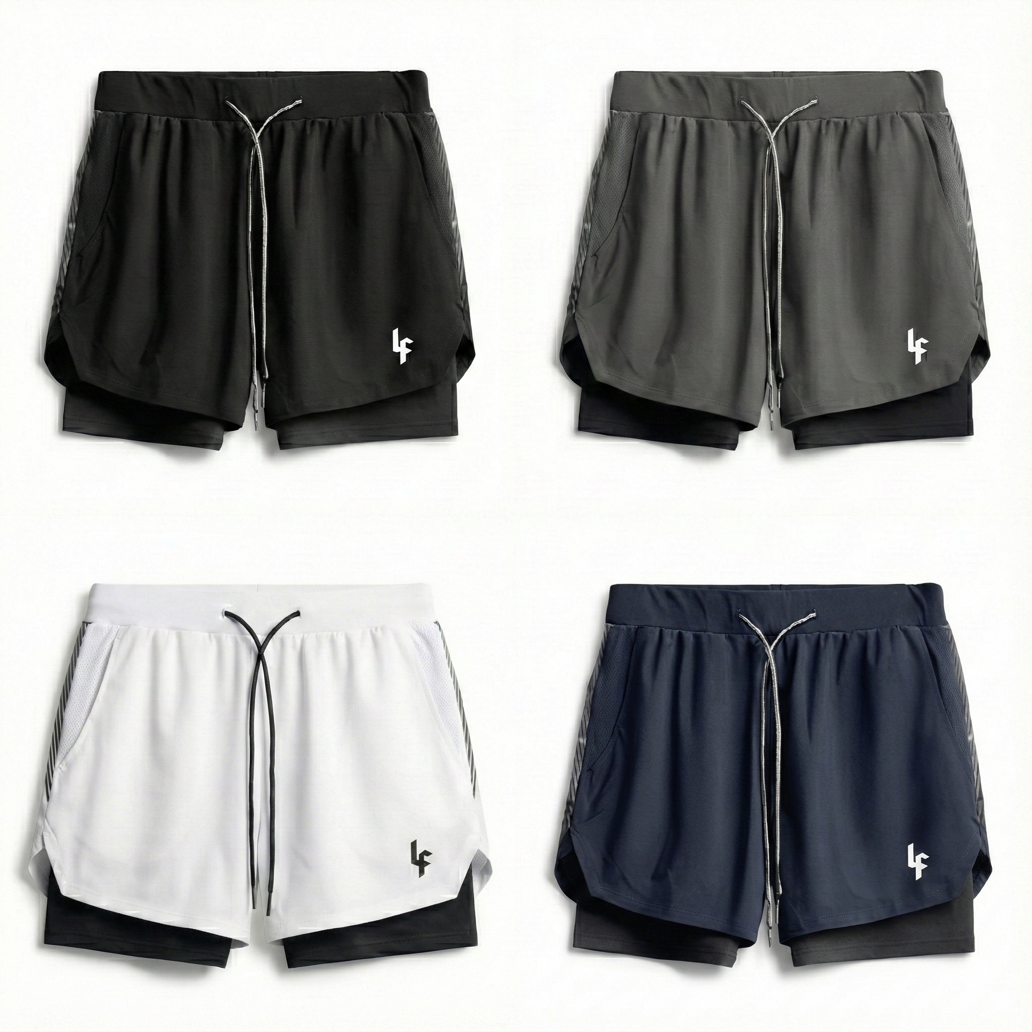 KIT 4 SHORTS DE COMPRESSÃO 2 EM 1 LEVANTE FIT [PAGUE 02 LEVE 04]